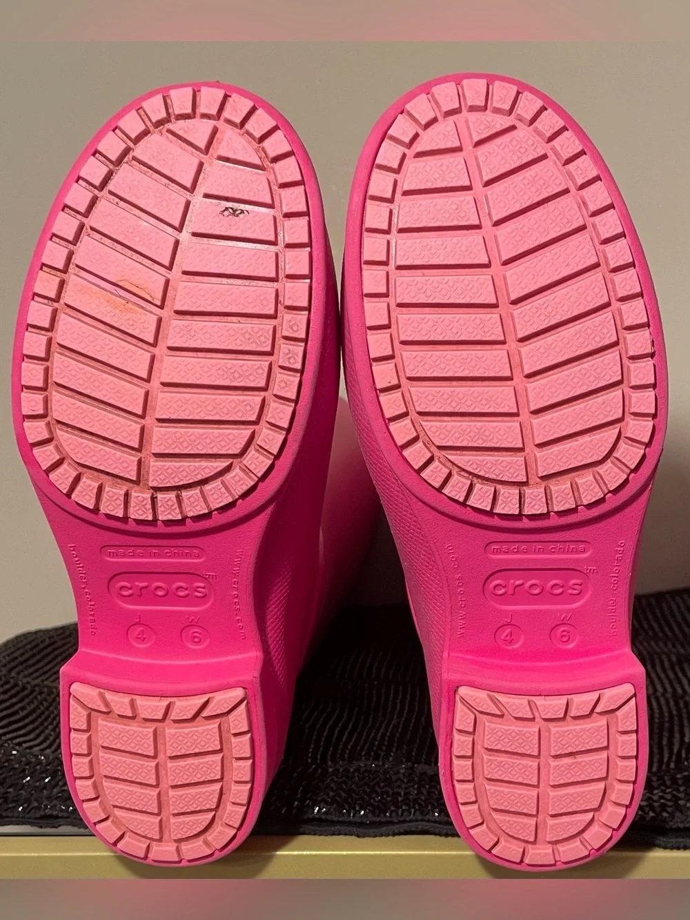 Crocs Classic Tall Rain Boots Pink Iridescent Shimmer Women's Sz 6/Juniors Sz 4